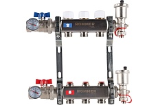 Коллектор из нержавеющей стали Rommer в сборе, без расходомеров, 3 выхода Rms-3210-000003 RG0091LAMJ3ESF