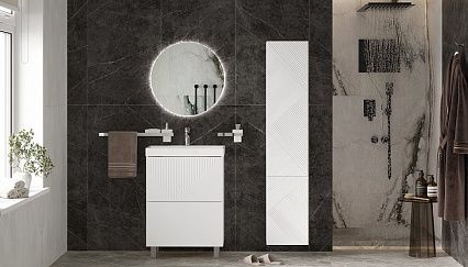 Тумба с раковиной Velvex Edge 60 см напольная