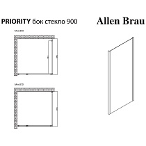 Боковая стенка Allen Brau Priority 90x200 см 3.31017.BA прозрачная, серебро браш