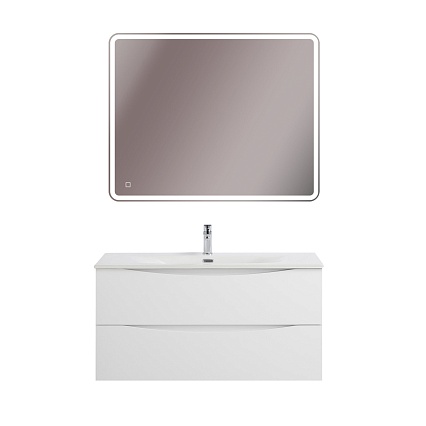 Тумба с раковиной BelBagno Marino-Cer-N 100 см Bianco Lucido