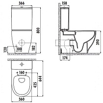 Чаша для унитаза Creavit Mare MA361-11CB00E-0000 безободковый