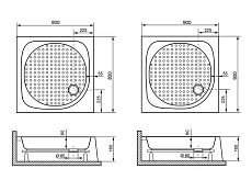 Поддон для душа Dush-ka Люкс-TN-Z 90x90