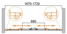Душевая дверь Cezares MOLVENO-BF-2-170-C-GM-IV 170x195, прозрачная, оружейная сталь