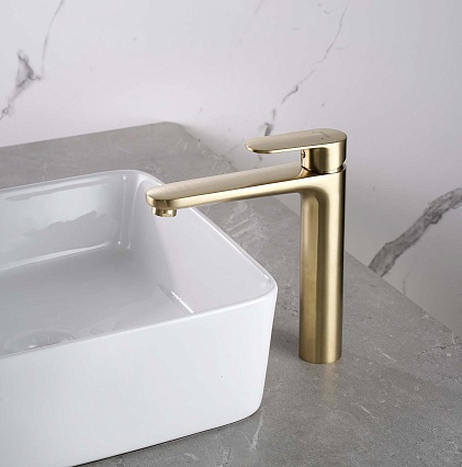 Смеситель для раковины Aquatek Ника AQ1804BG шлифованное золото