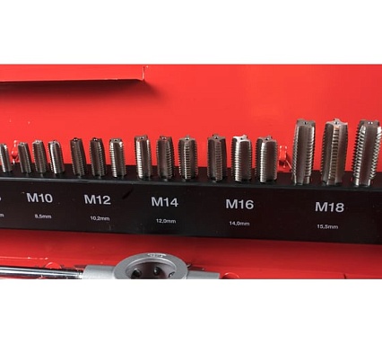Резьбонарезной набор M3-M20 HSS метчики+плашки+воротки, 54шт RUKO 245040