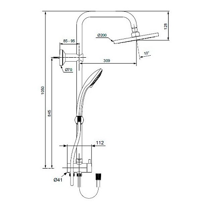 Душевая стойка Ideal Standard Idealrain SoftEco A6281AA