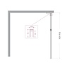 Душевая перегородка Belbagno UNO-L-1-TB-110-GR-GM 110x200 графит, оружейная сталь