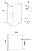 Душевой уголок Niagara Nova NG-43-10AG-A100G 100x100 прозрачный, золото