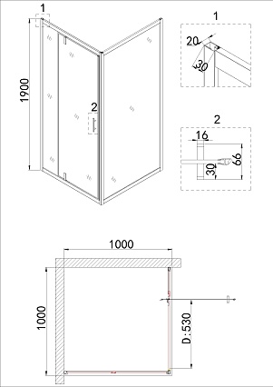 Душевой уголок Niagara Nova NG-43-10AG-A100G 100x100 прозрачный, золото