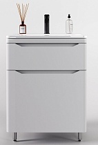 Тумба с раковиной Style Line Марелла Люкс Plus 70 см напольная, белый матовый