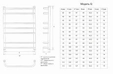 Полотенцесушитель водяной Двин Q 1&quot;-1/2&quot; 53x80 полированный