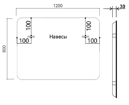 Зеркало Vincea VLM-3VC120-2 120x80 см, сенсорный выключатель и диммер, антипар