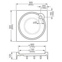 Поддон для душа Roltechnik SaniPro ALOHA-P 90x90 квадратный