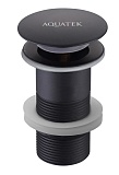Донный клапан Aquatek AQ6000MB без перелива, Click-clack, черный матовый