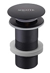 Донный клапан Aquatek AQ6000MB без перелива, Click-clack, черный матовый