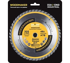Диск пильный по дереву Woodmaker 305x30/25.4 мм, Z=48 атв Diamond Industrial DIDD305Z48