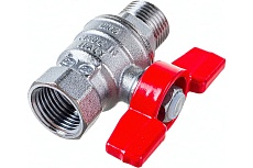 Шаровой кран Giacomini R854, 1/2, ВН, ручка-бабочка красная, хромированный R854X023
