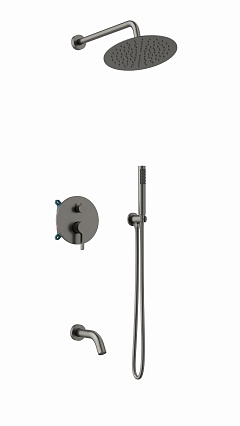 Душевой набор Vincea Villa VSFW-1VL3GM трехрежимный, вороненая сталь Душевой набор Vincea Villa VSFW-1VL3GM трехрежимный, вороненая сталь