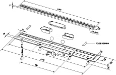 Душевой лоток Plast Brno SZA6850 850 мм с решеткой, комбинированный затвор, черный