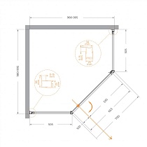 Душевой уголок Cezares Eco ECO-O-P-1-100-P-Cr 100x100 рифленый, хром