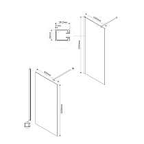Душевая перегородка Vincea Walk-In VSW-1H100MRG 100x200 брашированное золото, зеркальное