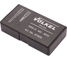 Набор метчиков для шуруповерта VOLKEL M3-M10 HSS-G (+ сверла) 13пр V67020
