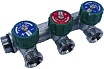 Коллектор Tiemme 3 отвода, регулируемый 3/4"х3/4(18) евроконус Maxima Corner (никель) 1850008 / 1871K