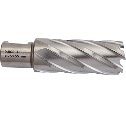 Сверло корончатое HSS по металлу (25х55/88 мм; Weldon 19) D.BOR CD-HSS-055-025-W