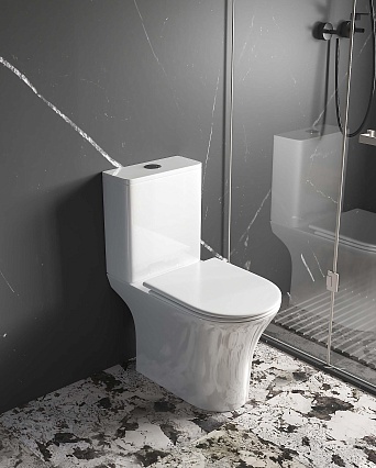 Унитаз-компакт Aquatek Optima AQ4412-00 безободковый, с микролифтом