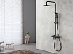 Душевая стойка Lemark Bronx LM3772BL с термостатом, черный