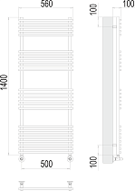 Полотенцесушитель водяной Terminus Ватра П25 500x1400, 4670078530578