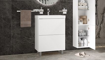 Тумба с раковиной Velvex Edge 60 см напольная