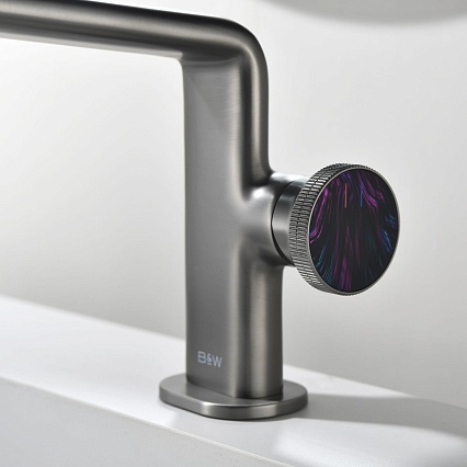 Смеситель для раковины Black&White Gravity GF-7207-GM оружейная сталь