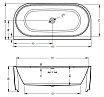 Акриловая ванна Riho Desire 184x84 BD07 пристенная, с подсветкой