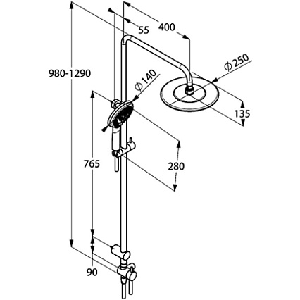 Душевая стойка Kludi Freshline Dual Shower System 6709005-00