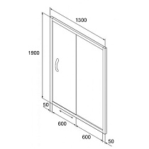 Душевая дверь Orange E02-130TCR 130x190, прозрачная, хром