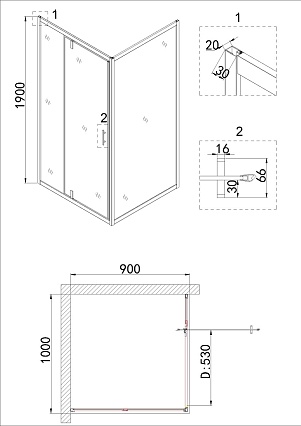 Душевой уголок Niagara Nova NG-63-10A-А90 100x90 прозрачный, хром