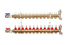 Распределительный коллектор из латуни с расходомерами 12 вых. STOUT SMB 0473 000012