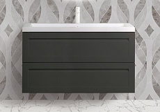 Мебель для ванной Art&Max Platino 100 см с керамической раковиной, серый матовый