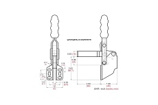 Механический зажим с вертикальной ручкой, усилие 227кг Goodhand GH-12130-SM