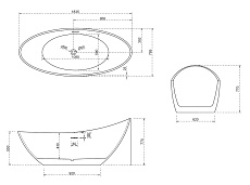 Акриловая ванна Abber AB9233MB 184x79, черный матовый