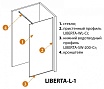 Душевая перегородка Cezares LIBERTA-L-1-85-120-C-Cr 85x195 прозрачная/хром, кронштейн 120 см