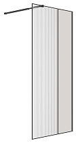Душевая перегородка Niagara Nova NG-481-12FBLACK 120x200 рифленая/тонированная, профиль черный матовый