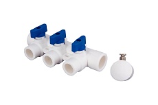 Коллектор с воздухоотводчиком MeerPlast ду32/3x20w синий D200-00011