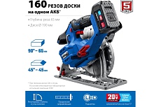Бесщеточная циркулярная пила Зубр Профессионал 20В CPB-190-41