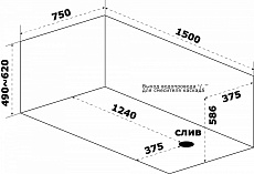 Акриловая ванна Azario Тенза ТНВ0001 150x75