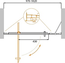 Душевая дверь Cezares MOLVENO-BA-11-70+30-C-Cr-IV 100x195 прозрачная