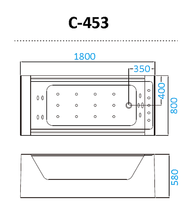 Акриловая ванна CeruttiSPA C-453 180x80 см