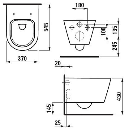 Подвесной унитаз Laufen Kartell Rimless 8.2033.6.000.000.1 безободковый