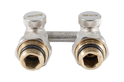 Узел нижнего подключения радиатора PROFACTOR угловой 1/2 х 3/4"ЕК PF RVA 611